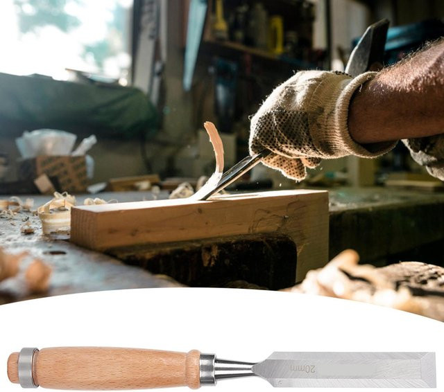 Holzmeißel von TOMTOP JMS aus Chrom-Vanadium-Stahl in Grau mit 20 mm Durchmesser - Bild 1