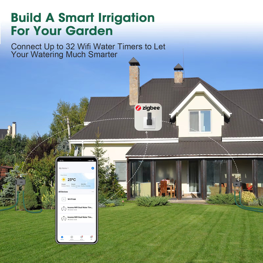 Insoma Zigbee Automatischer Intelligenter Wassertimer für Garten und Tropfbewässerung mit 1/2 Zoll Anschluss und IPX5 Schutz - Bild 6