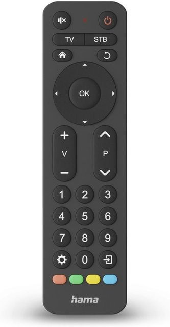 Hama Universal-Fernbedienung für TV, Infrarot, lernfähig mit großen Tasten, Schwarz - Bild 1