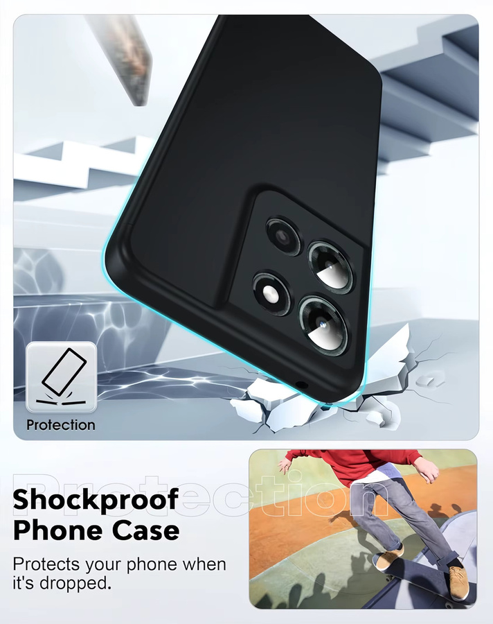 Motorola Moto Edge (2026) Silikon Schutzhülle mit gehärtetem Glas-Displayschutz in Green und Black - Bild 5