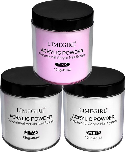 Limegirl Acrylpulver, rosa-weiß, 120 g, Glänzend - Bild 1
