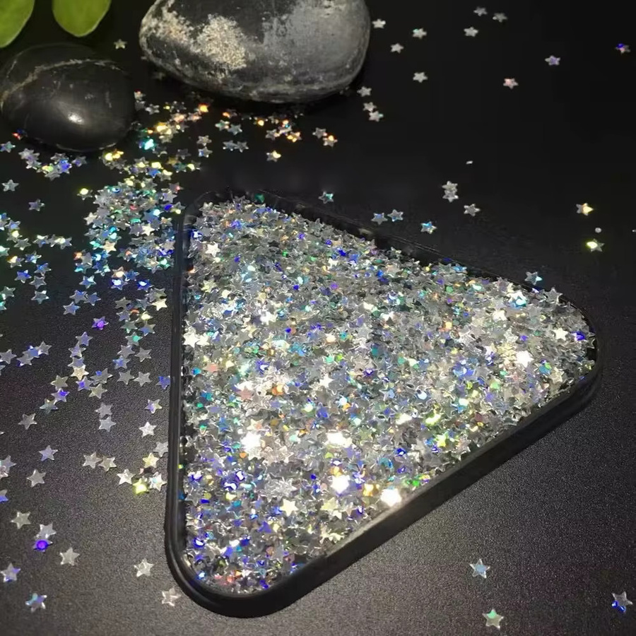 MAFANAILS Nagel Glitter, Silber, Sterne und Schmetterlinge, 10g - Bild 4