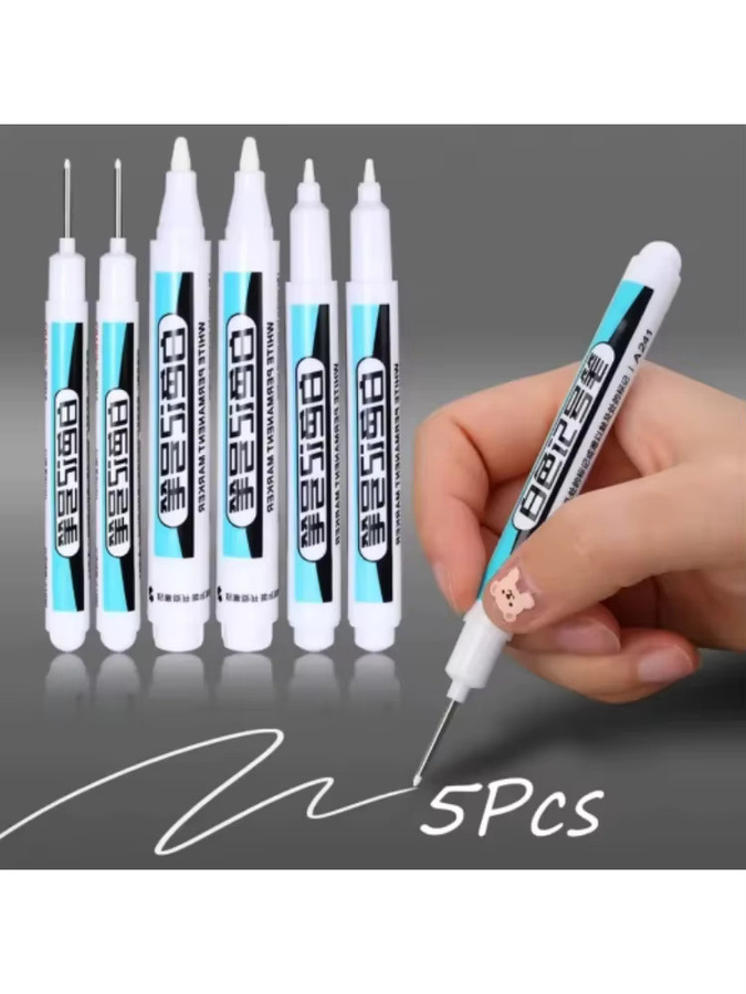 Weißer Ölbasierter Marker-Stift Permanent Wasserfest für Graffiti und Glas in den Stärken 0,7mm, 1mm und 2,5mm - Bild 5