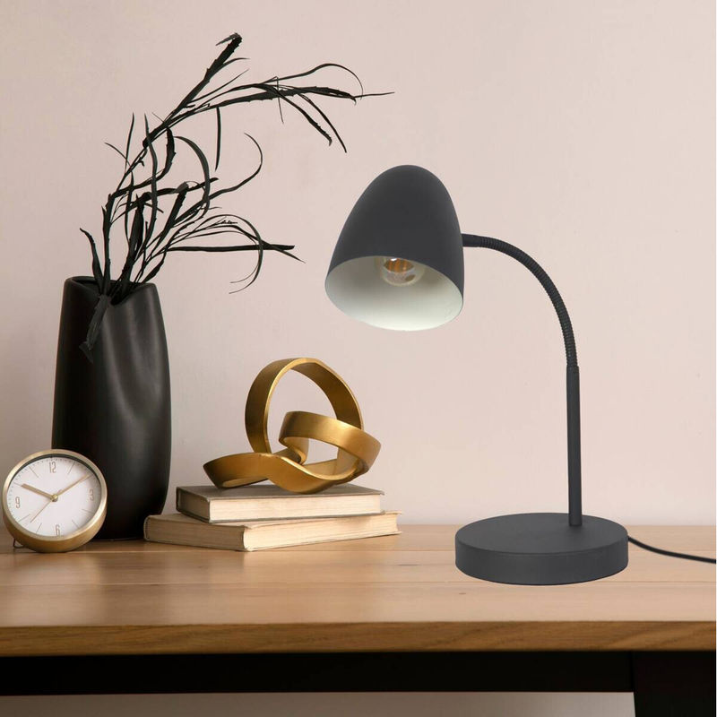 Nowa Tischleuchte aus Metall in Schwarz, verstellbare Schreibtischlampe für Home Office und Nachttisch, E14, B: 15 cm, H: 40 cm - Bild 2