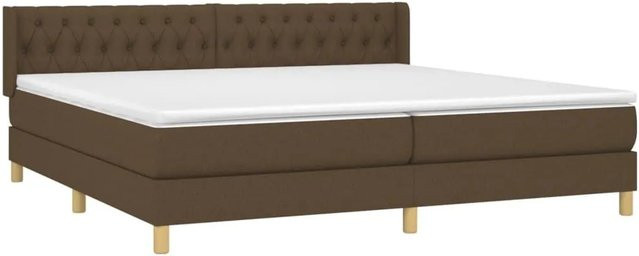 vidaXL Boxspringbett mit Matratze Dunkelbraun Hybrid-Design mit Taschenfederkern B/T/H: 203 x 203 x 78 cm - Bild 1