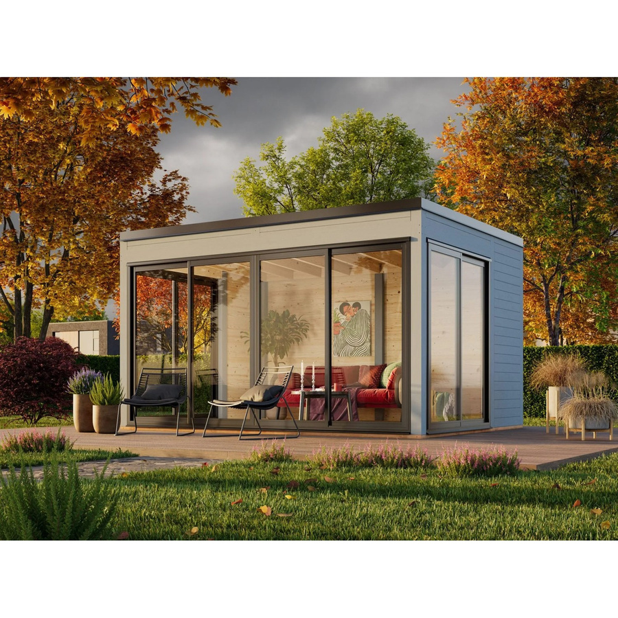 Palmako Gartenhaus Serena aus Holz mit Pultdach in Grau, B: 420 cm, T: 320 cm, H: 250 cm - Bild 2