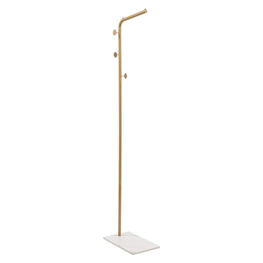 L-förmiger Kleiderständer Bymaocar aus Metall in Gold/Schwarz, Höhe: 170 cm - Bild 2