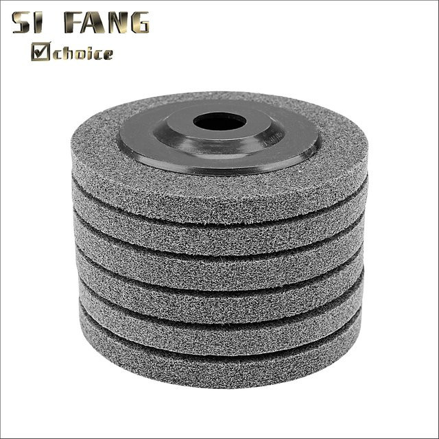 SI FANG Nylonfaser-Polierscheibe Vlies-Schleifscheibe für Metall, Grau, Durchmesser: 115 mm, Bohrung: 125 mm (7/8 Zoll) - Bild 1