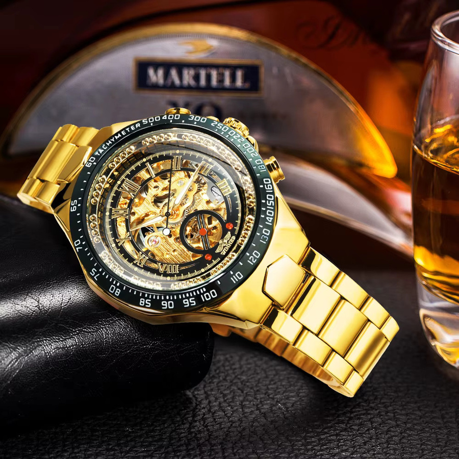 GEWINNER Automatik Armbanduhr, Gold, Edelstahl, Herren - Bild 4