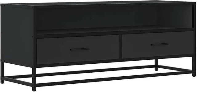 vidaXL TV-Schrank in Schwarz mit industrieller Note aus Holzwerkstoff und Metall, B: 100 cm, T: 34,5 cm, H: 40 cm - Bild 1