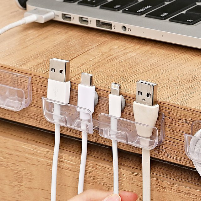 3 Stück transparente Kabel-Organizer aus Kunststoff für deinen Desktop und Kopfhörer-Kabel - Bild 1