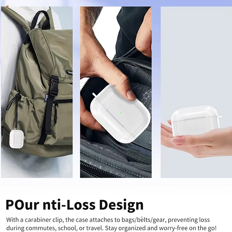 Transparente TPU-Schutzhülle für Apple AirPods Pro 3, stoßfeste Hülle mit Anti-Vergilbung und Unterstützung für kabelloses Laden - Bild 3