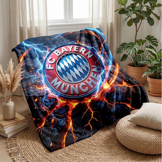 Happiness Goods C FC Bayern München Flanelldecke aus Plüsch, B/B: 100 x 150 cm, Multicolour - Bild 1