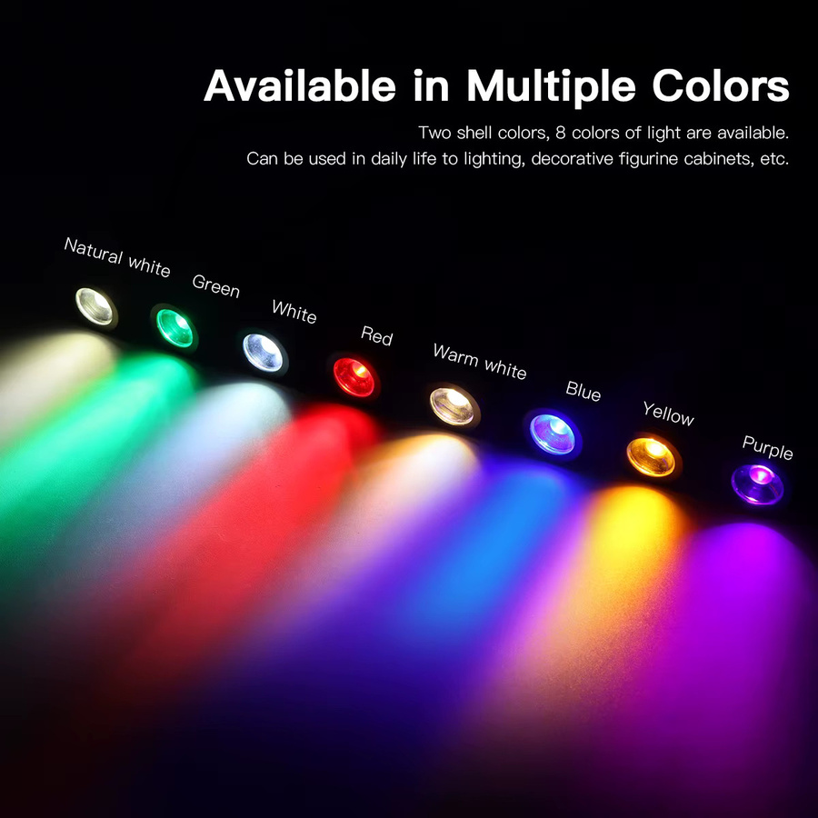 Rybakov Mini-LED-Spotlicht aus Aluminium in Schwarz, drehbarer 5V-USB-Strahler zur Oberflächenmontage für Vitrinen und Displaybeleuchtung - Bild 5