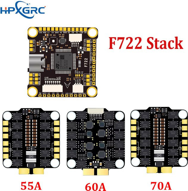 HPXGRC F722 Flugcontroller BMI270 mit 4-in-1 Brushless ESC Stack in Schwarz, B/T/H: 30,5 x 30,5 mm, für FPV Freestyle Racing Drohnen - Bild 1