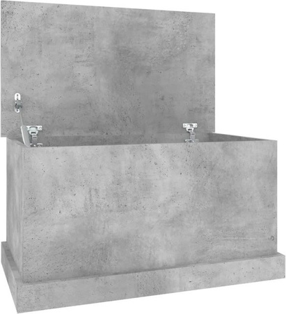 vidaXL Truhe aus Holzwerkstoff in Betongrau, B/T/H: 70 x 40 x 38 cm