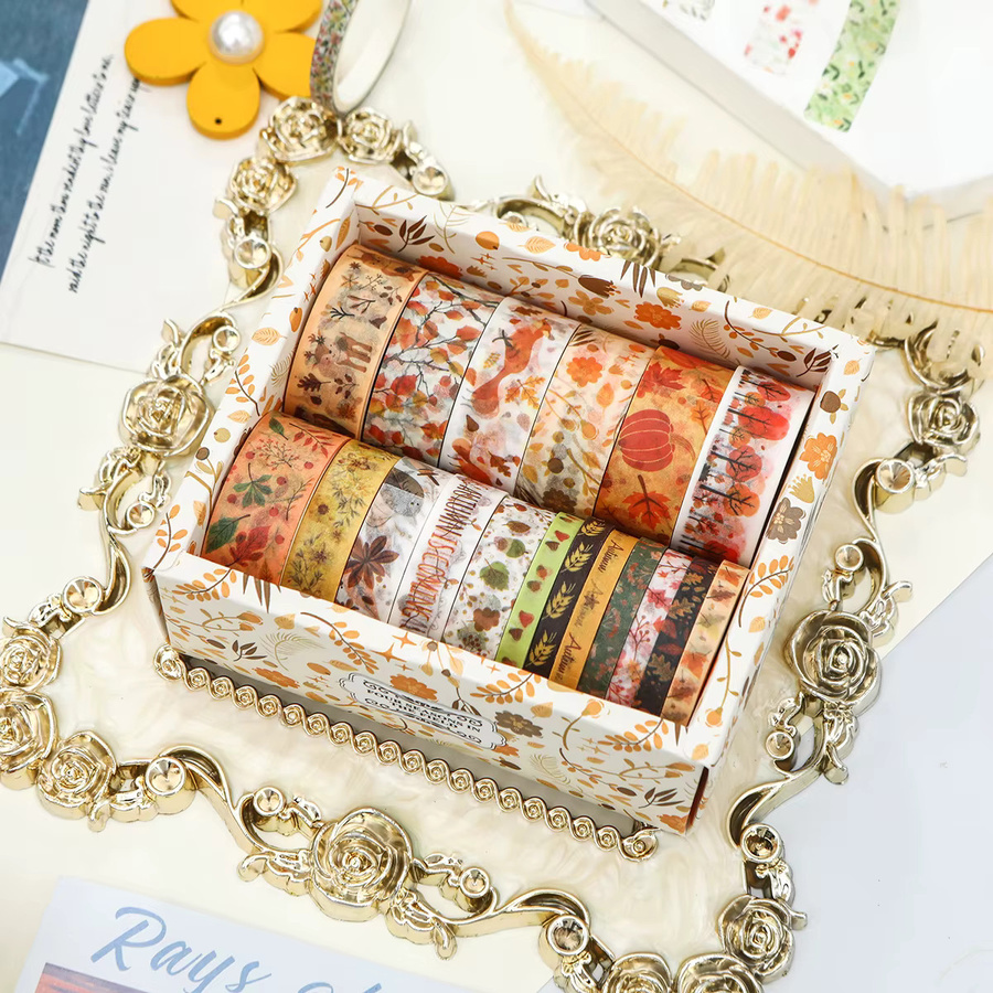 18 Rollen Washi-Tape mit Pflanzen- und Blumen-Motiven der vier Jahreszeiten in Multicolour für deine DIY-Dekoration - Bild 1