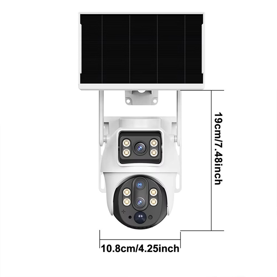 XIAOVV WLAN-Solarkamera mit Doppellinsen für Außenbereich, 6MP, kabellose Akku-IP-Kamera mit PIR-Nachtsicht, Farbe: Weiß - Bild 4