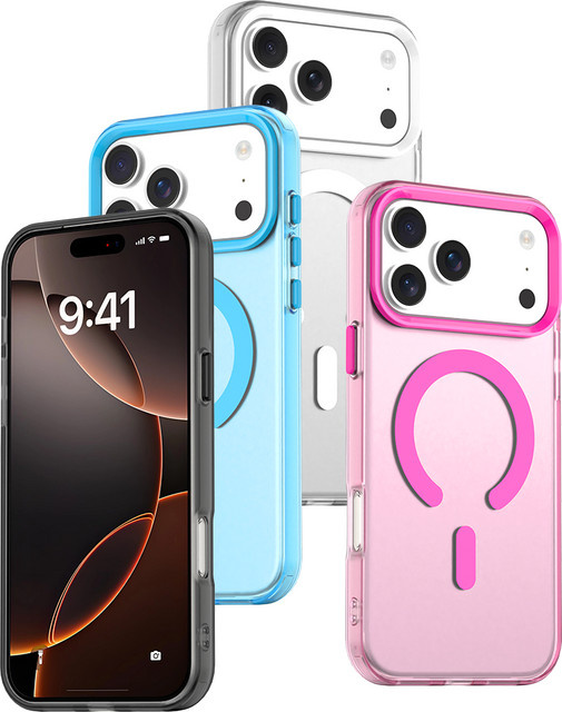 DIXSG Magnetische Schutzhülle mit MagSafe und Fallschutz für iPhone 17 ProMax, 17 Air, 16 Pro, 15 Plus, 14, 13, 12 in Matt-Optik, Mehrfarbig - Bild 1