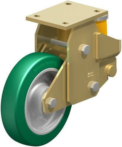 Blickle BSFE-GST 200K Bockrolle gefedert in Silber und Grün mit 200 mm Rad-Durchmesser und 800 kg Tragfähigkeit - Bild 1