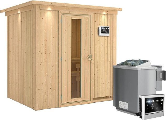 Karibu Sauna BODIN Bio-Kombiofen mit 9,0 kW und Steuergerät, Farbe Braun, B/T/H: 196 x 151 x 210 cm - Bild 1
