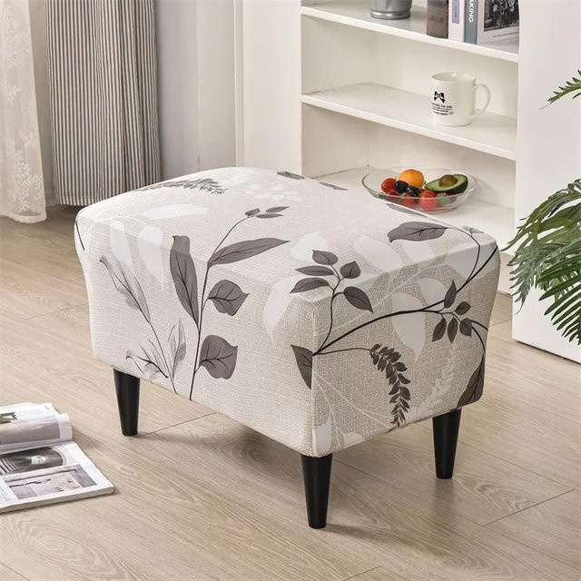 Geometrisch bedruckter Stretch-Sesselbezug für Club-Badewannen-Sessel und Barhocker in Beige - Bild 1
