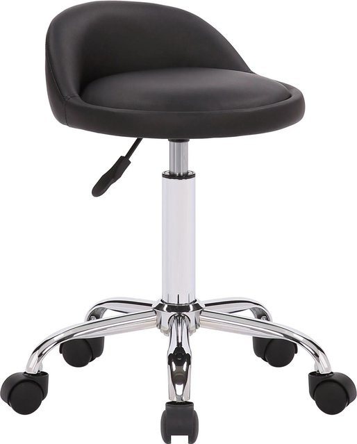 DELUKE Arbeitshocker VADUZ Drehhocker aus Kunstleder in Schwarz, B/T/H: 36 x 43 x 56 cm - Bild 1
