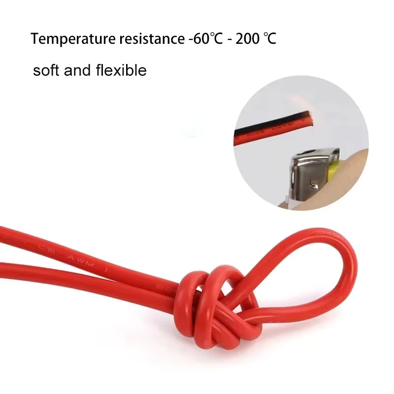 Flexibles Silikonkabel aus Kupfer für Hochtemperatur-Anwendungen, gelb, 30AWG bis 8AWG, Länge 3m bis 10m - Bild 4