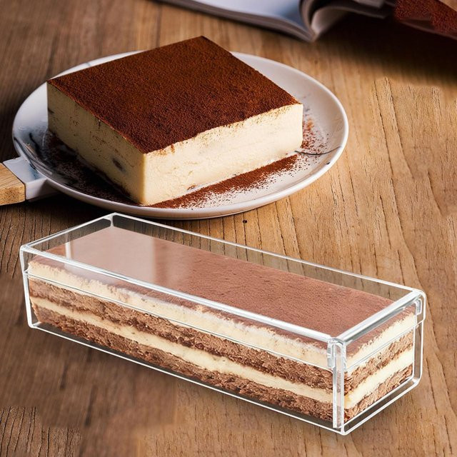 SunshineTek Tiramisu-Box aus Acryl, transparenter DIY-Backbehälter für Desserts, Weiß - Bild 1