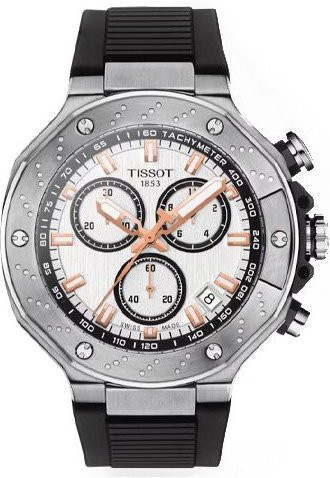Tissot Armbanduhr, Quarz, Edelstahlgehäuse, 45 mm, Silikonarmband, Weiß - Bild 1