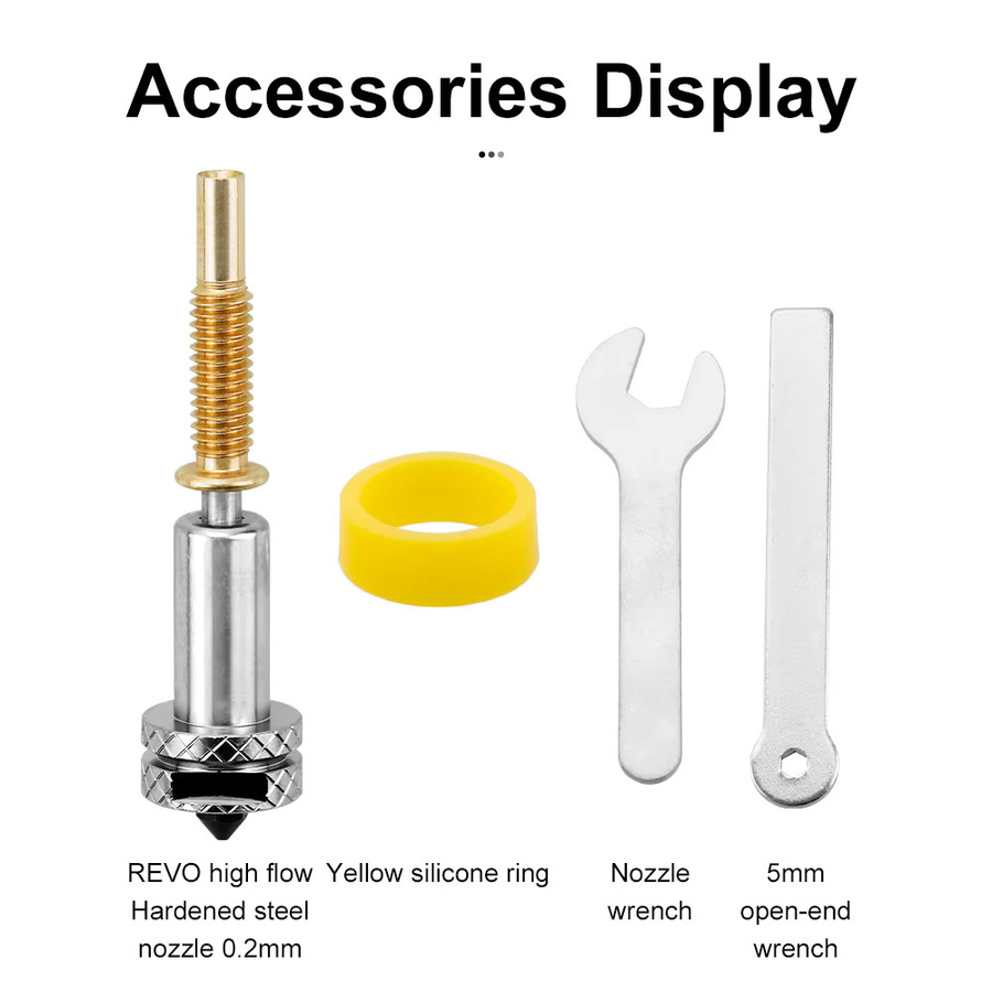Haldis 3D High-Flow-Düsen für REVO Hotend aus gehärtetem Stahl in Silber, erhältlich in 0,2 mm, 0,4 mm, 0,6 mm und 0,8 mm für FDM 3D-Drucker - Bild 3