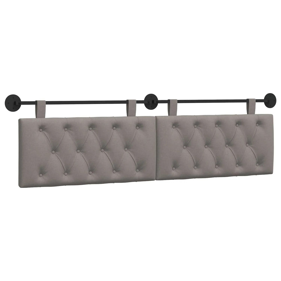 vidaXL Wandmontiertes Polsterpaneel in Taupe, Breite: 190 cm, Tiefe: 55 cm, Höhe: 7 cm - Bild 2