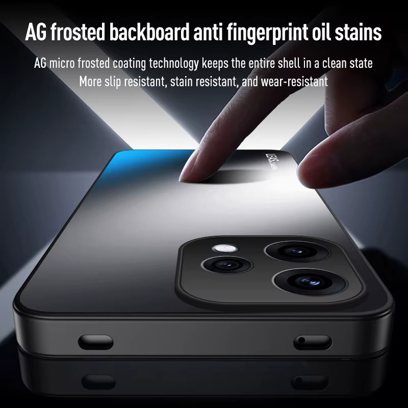 EUCAGR Luxus Frosted Handyhülle mit Standfunktion für OPPO Reno 15C und OPPO Reno 15 Pro in Schwarz - Bild 2