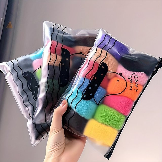 12 Stück Frottee-Haargummis, nahtlos, für alle Haartypen, Unisex - Bild 1