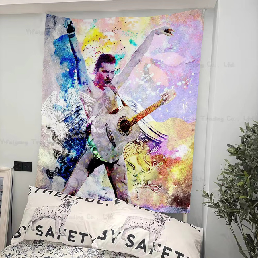 Mesuca Freddie Mercury Wandbehang Portrait Boho Wanddeko Mehrfarbig Breite: 70 cm, Höhe: 50 cm - Bild 2