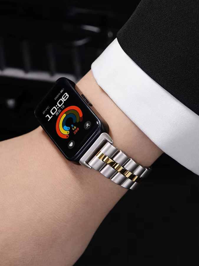jansin Uhrenarmband Edelstahl, Silber, Unisex, für Huawei Band 10 9 8 - Bild 2
