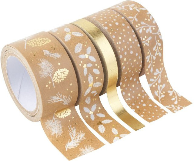 Heyda Deko Tapes Natur Mix in Gold aus Natron Kraftpapier - Bild 1