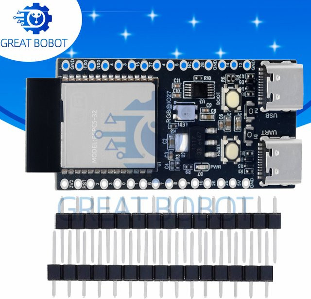 ESP32-C5-DevKitC-1 Entwicklungsboard von baishundianzi mit Dual-Band 2,4G/5G WLAN, Bluetooth und USB-C Anschluss in Schwarz - Bild 1