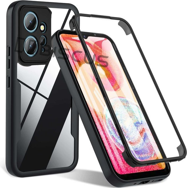 Transparente 360-Grad Schutzhülle für Xiaomi Redmi Note 13 12 Pro 11 10 5G sowie Redmi 13c 12c 10c mit integrierter Displayschutzfolie - Bild 1