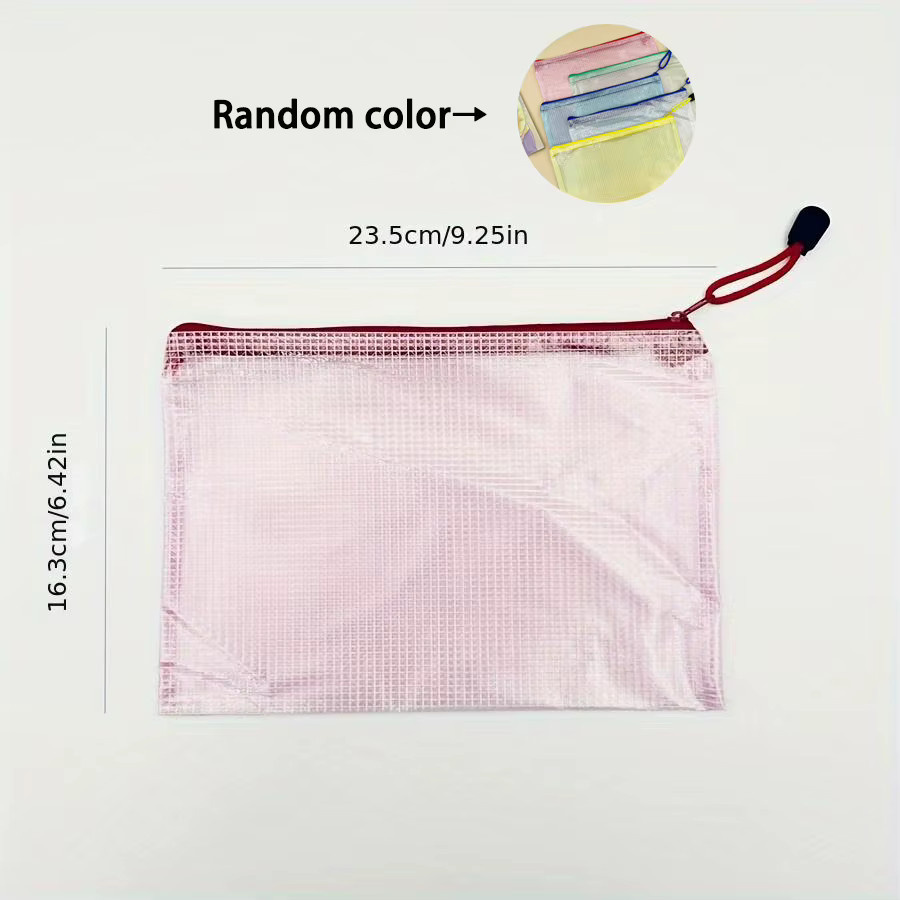 Fousenuk Dokumententaschen mit Reißverschluss, 12 Stück, A5, wasserdichte Netz-Kunststoff-Taschen in Multicolour für Dateien und Papiere - Bild 2
