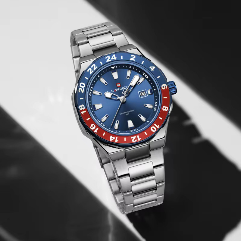 NAVIFORCE Armbanduhr, Quarz, Edelstahl, Blau, Herren - Bild 3