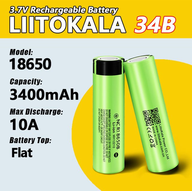 LiitoKala NCR18650B Lithium-Ionen-Akku 3,7 V 3500 mAh in Grün - Bild 1