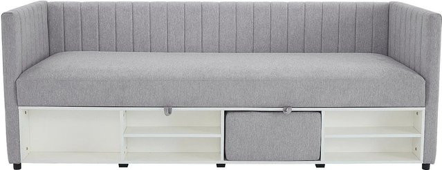 Laozia Sofabett von Vente-unique in Grau mit Stoffbezug und Ausziehfunktion, Breite: 213 cm, Liegefläche: 80 x 200 cm - Bild 1
