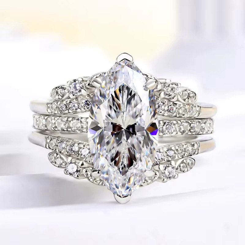 Huitan Damenring, 2er-Set, Silber, Zirkonia, Damen - Bild 2