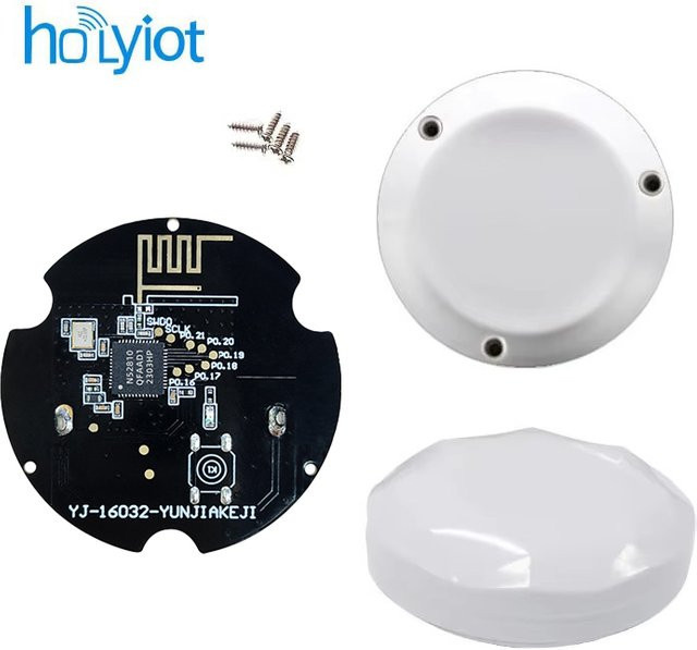 Holyiot Bluetooth nRF52810 BLE Beacon 5.0 Modul für Innenpositionierung, wasserdicht mit Gehäuse, Weiß - Bild 1