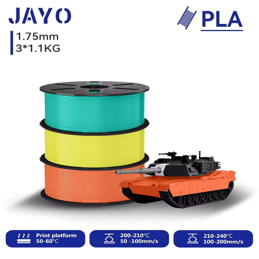 JAYO 3D-Druckerfilament Multicolour, 3,3 kg, 1,75 mm PLA / PETG / PLA+ für FDM-Drucker und 3D-Stifte - Bild 5