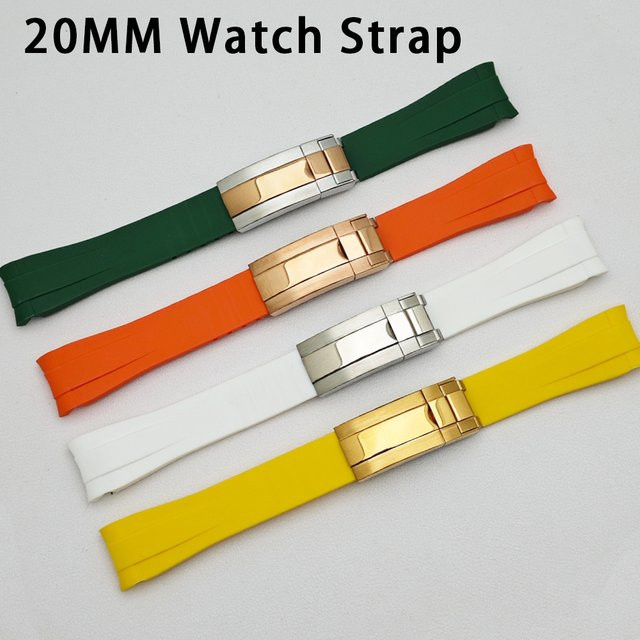 ForgeLink Uhrenarmband Kautschuk, Edelstahl-Verschluss, 20 mm, Unisex - Bild 1