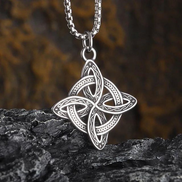 Rui Di Halskette Hexenknoten, Edelstahl, Unisex, grau - Bild 1