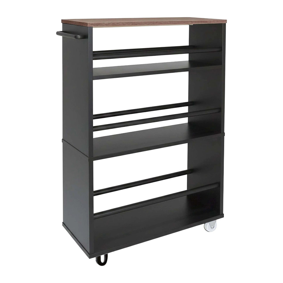 Relaxdays Nischenwagen im Industrial-Design aus Holzwerkstoff und Eisen, Schwarz, B/T/H: 80 x 15 x 45 cm - Bild 2
