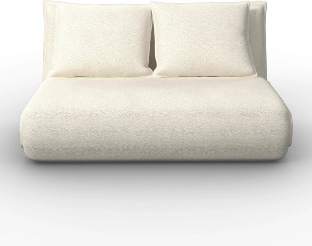 Bessagi Home Schlafsofa Macy Click-Clack in Weiß Bouclé mit verstellbarer Kopfstütze und abnehmbaren Bezügen, B/T/H: 140 x 190 x 61 cm - Bild 1